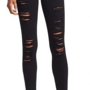 FRAME Jeans: Le Skinny de Jeanne black ripped jeans (Size 28/32)
